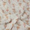 Tissu popeline coton fées animaux - rose x 10 cm
