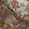 Tissu jacquard gobelin fleurs indiennes - écru x 10 cm