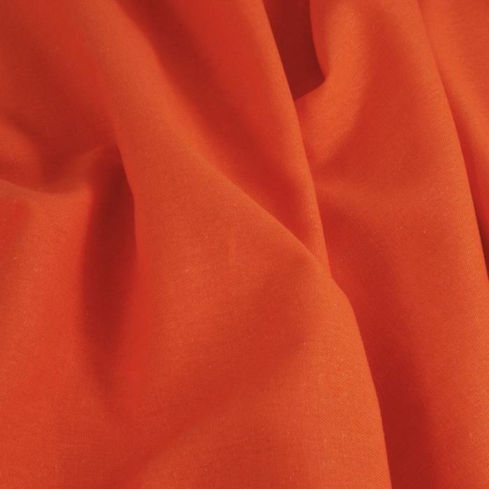 Tissu viscose lin haute couture - orange x 10 cm