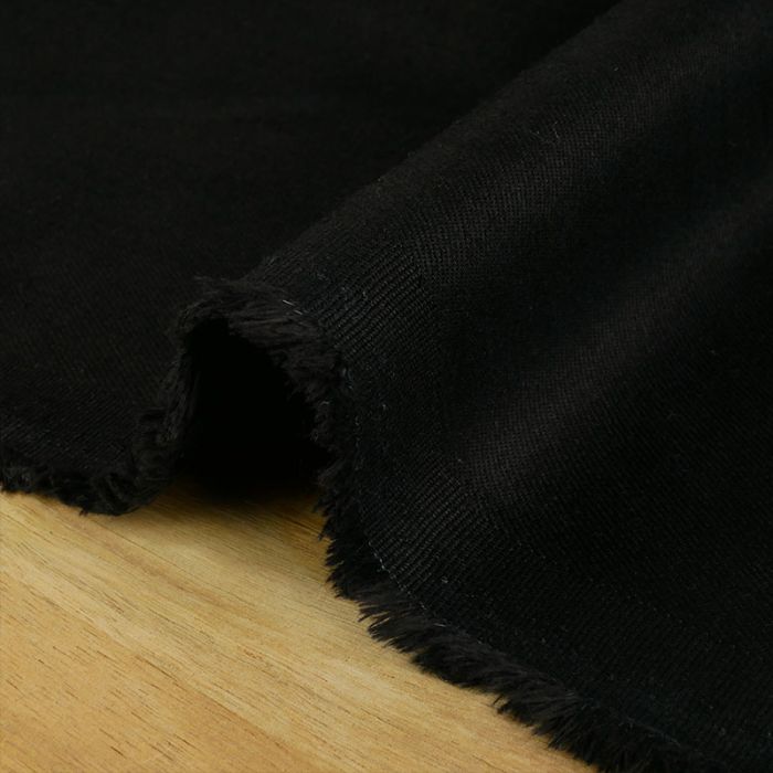 Tissu denim stretch haute couture - noir x 10 cm