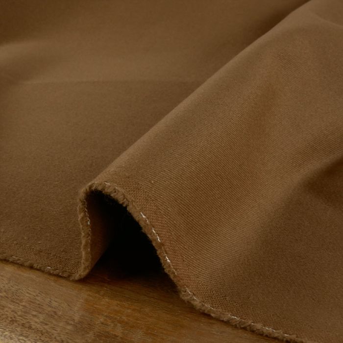 Tissu sergé gratté gabardine haute couture - marron camel x 10 cm