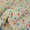 Tissu double gaze matelassée réversible coeurs - multicolore x 10 cm