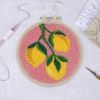 Kit broderie punch needle avec tambour - Citrons