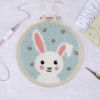 Kit broderie punch needle avec tambour - Lapin
