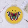 Kit broderie punch needle avec tambour - Papillon