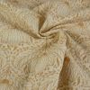 Tissu seersucker fleurs de lotus - beige x 10 cm