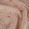 Tissu seersucker fleurs de lotus - rose x 10 cm