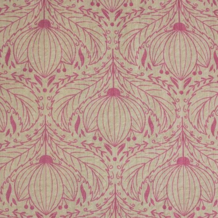 Tissu seersucker fleurs de lotus - rose x 10 cm