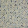 Tissu seersucker fleurs vivaces - bleu x 10 cm