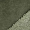 Tissu velours maille envers sherpa fausse fourrure - kaki x 10 cm