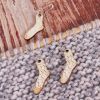 Marqueurs de maille en bois - Chaussette en laine x 10