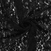 Tissu dentelle fleurs - noir x 10 cm