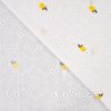 Tissu broderie anglaise citrons - blanc x 10 cm