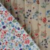 Tissu matelassé réversible animaux et fleurs - beige x 10 cm