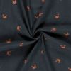 Tissu double gaze crabes - bleu marine x 10 cm