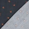 Tissu double gaze crabes - bleu marine x 10 cm