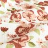 Tissu double gaze fleurs pivoines - rose x 10 cm