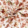 Tissu double gaze fleurs pivoines - rose x 10 cm