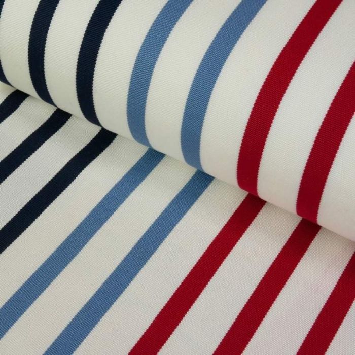 Tissu extérieur transat Dralon rayures marinière x 10 cm