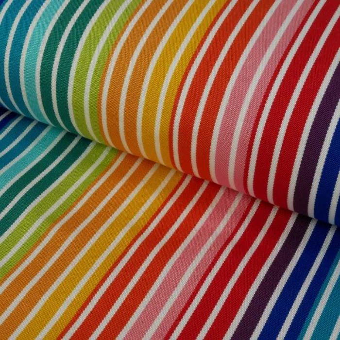 Tissu extérieur transat Dralon rayures - multicolore x 10 cm