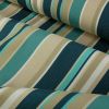 Tissu déperlant extérieur à rayures - bleu pétrole x 10 cm