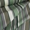 Tissu déperlant extérieur à rayures - vert gris x 10 cm