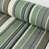 Tissu déperlant extérieur à rayures - vert gris x 10 cm