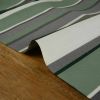 Tissu déperlant extérieur à rayures - vert gris x 10 cm