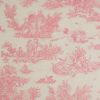 Tissu coton enduit toile de Jouy - rose x 10 cm