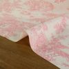 Tissu coton enduit toile de Jouy - rose x 10 cm