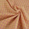 Tissu seersucker vichy carreaux - jaune et rose x 10 cm