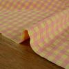Tissu seersucker vichy carreaux - jaune et rose x 10 cm