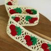 Galon crochet cerises 50 mm x 10 cm