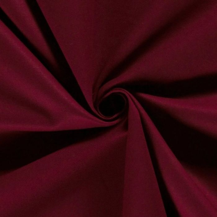 Tissu coton demi-natté canvas uni - bordeaux x 10 cm