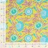 Tissu voile coton fleurs indiennes - jaune x 10 cm