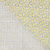 Tissu voile coton motifs citrons - écru x 10 cm