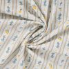 Tissu coton plumetis rayures citrons - écru x 10 cm