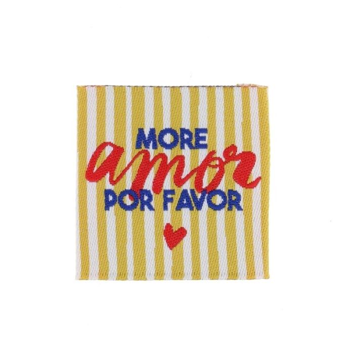 Etiquette à coudre More Amor Por Favor - Bohin x 1