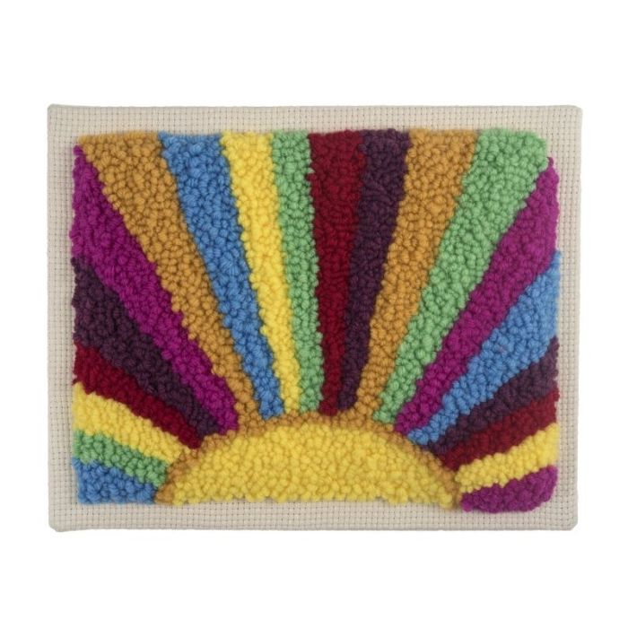 Kit broderie punch needle avec tambour - Rayons de soleil