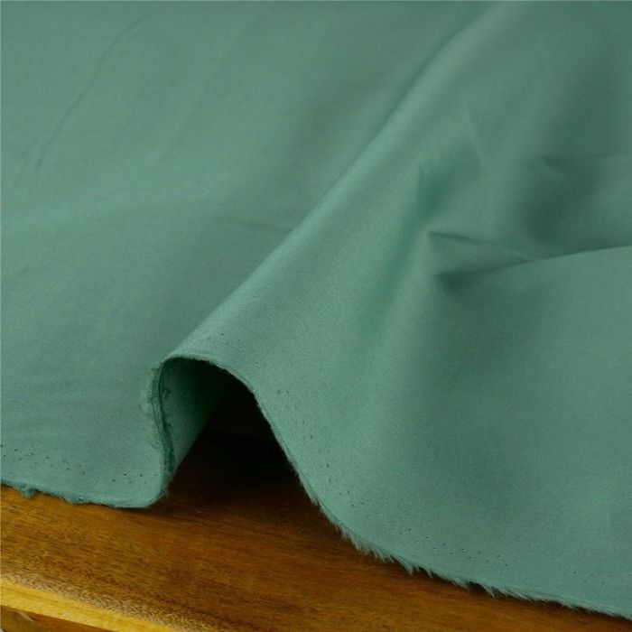 Tissu popeline coton - vert eucalyptusx 10 cm