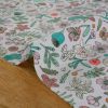 Tissu coton enduit herbier fleurs - violet lilas x 10 cm
