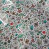 Tissu coton enduit herbier fleurs - violet lilas x 10 cm