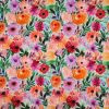 Tissu viscose bouquet de fleurs - multicolore x 10 cm