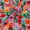 Tissu viscose bouquet de fleurs - multicolore x 10 cm