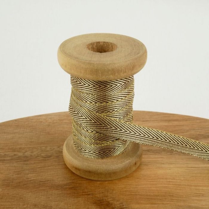 Ruban sergé métallisé 11 mm x 10 cm