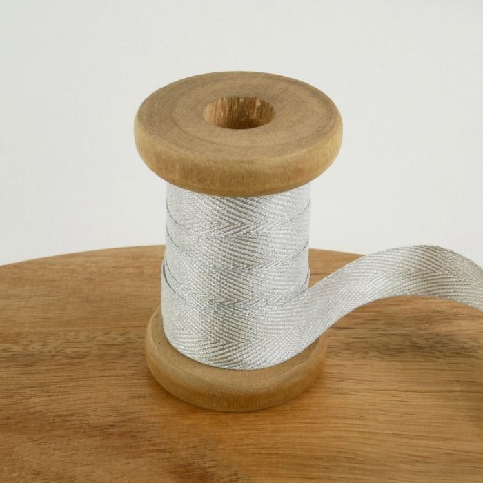 Ruban sergé métallisé 20 mm x 10 cm