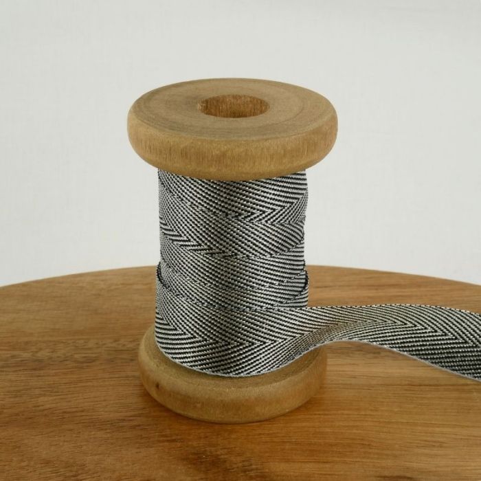 Ruban sergé métallisé 20 mm x 10 cm