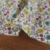 Tissu batiste coton fleurs - vert x 10 cm