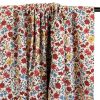 Tissu batiste de coton à fleurs - rouge carmin x 10 cm