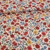 Tissu batiste de coton à fleurs - rouge carmin x 10 cm